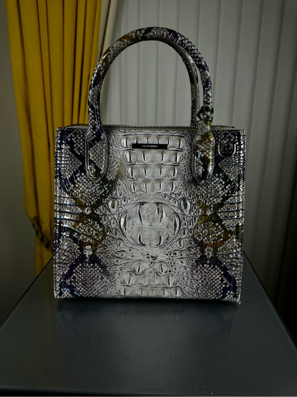 Brahmin Caroline Satchel-Fossilized Ombre Melbourne